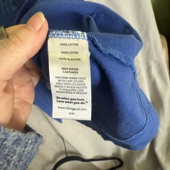 Life Is Good Men's Barbecue Tee Blue 100% Cotton - Picture 4 of 6